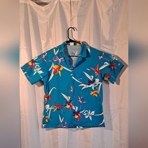 Ocean Pacific Hawaiian men's short sleeve button up shirt size L multicolor